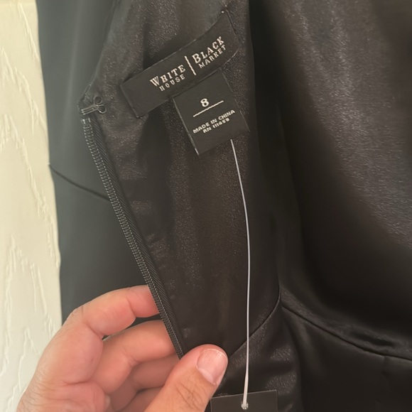 White House Black Market formal black mini dress. Size 8. NWT. - Picture 4 of 4